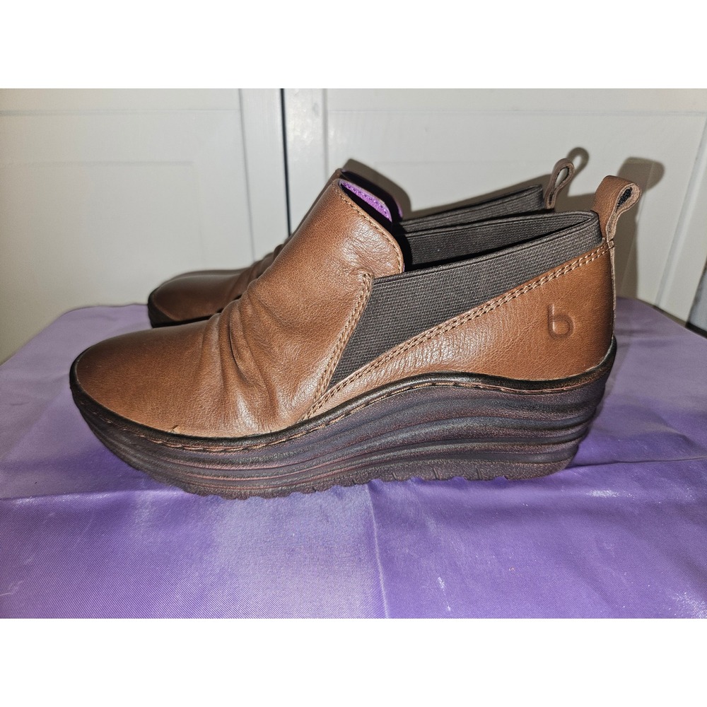 Bionica Asterick Brown Leather Slip On Wedge Loafers Shoes Womens 6M 4572505